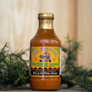 A bottle of Old Hickory BBQ Sauce